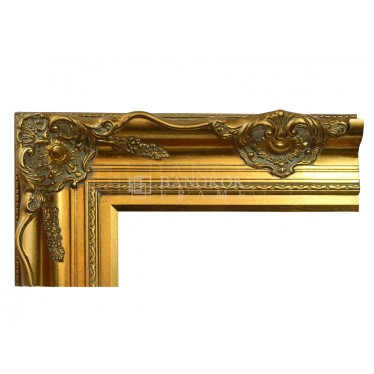 กรอบหลุยส์ไม้จริง สีทองลงน้ำมัน ขนาด 5 นิ้ว